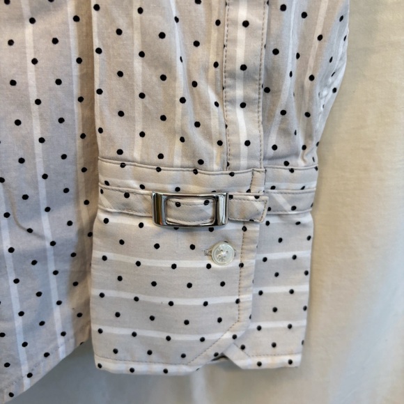 Express women’s gray and black polka dot button up - Picture 4 of 6